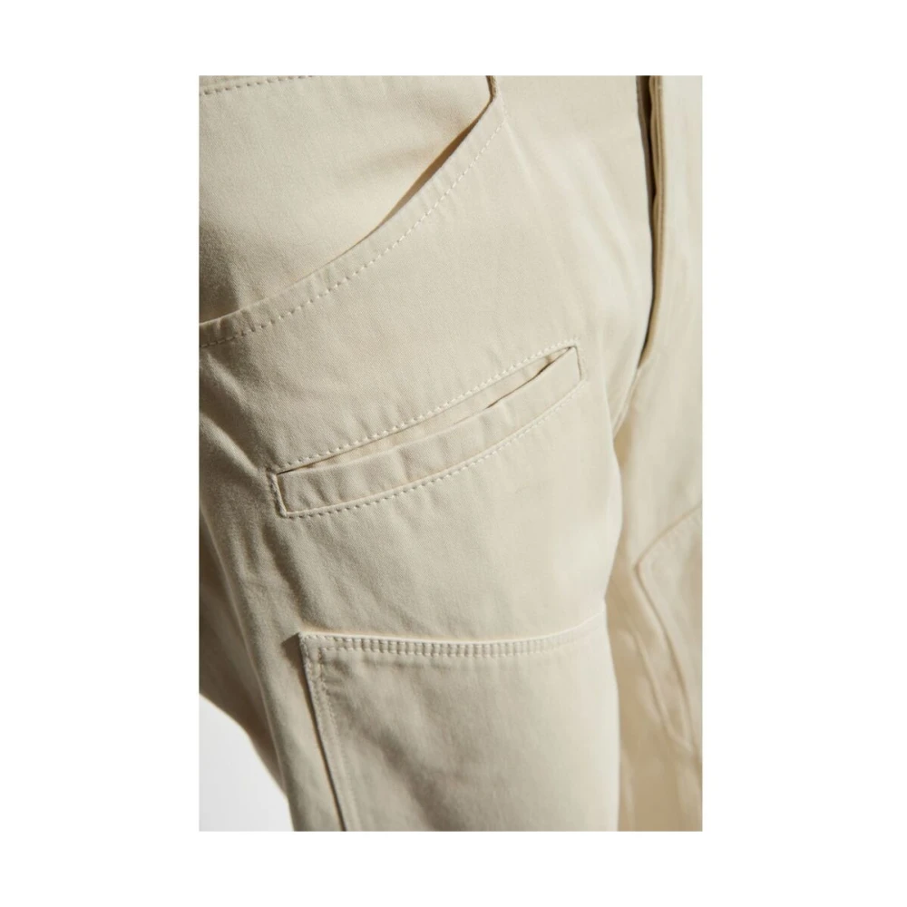 Isabel marant Ecru Katoenen Hoge Taille Broek Beige Dames