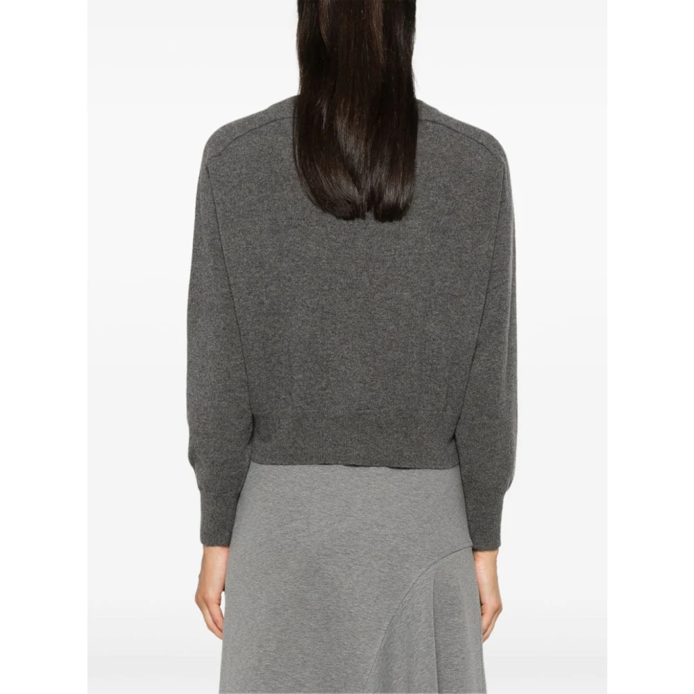 BRUNELLO CUCINELLI Kasjmier Gebreide Trui Monili Detail Gray Dames