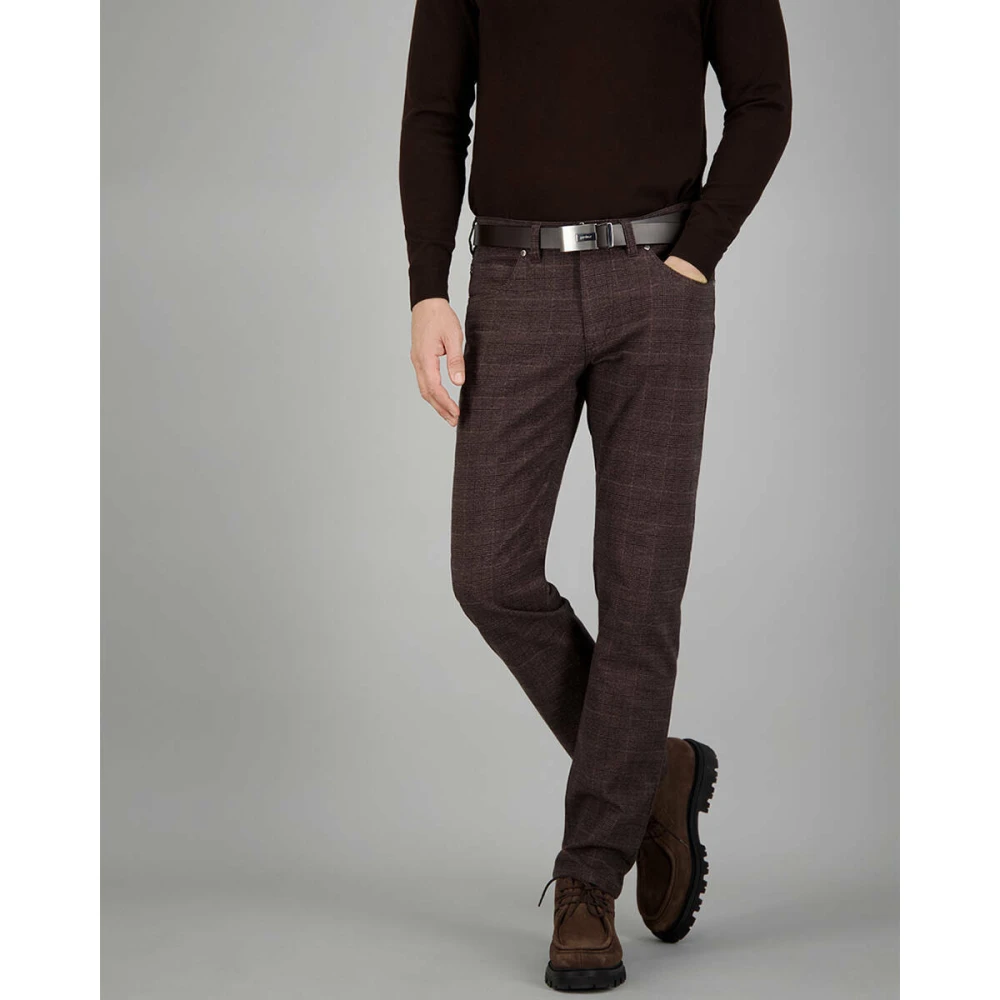 Gardeur Moderne Fit 5-Pocket Broek Bill-3 Brown Heren