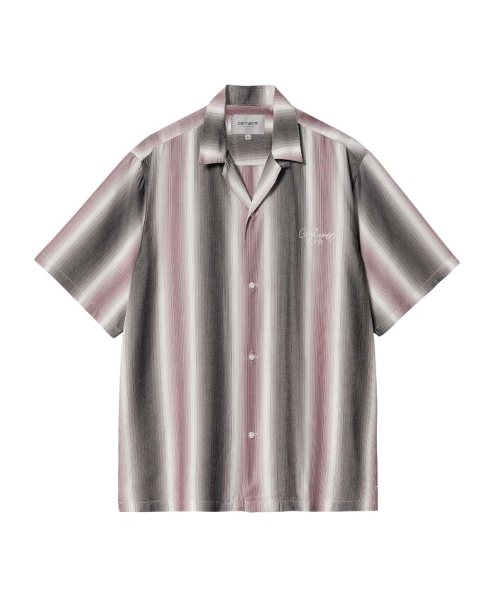 chemise-a-rayures-manches-courtes-graphite-blanc