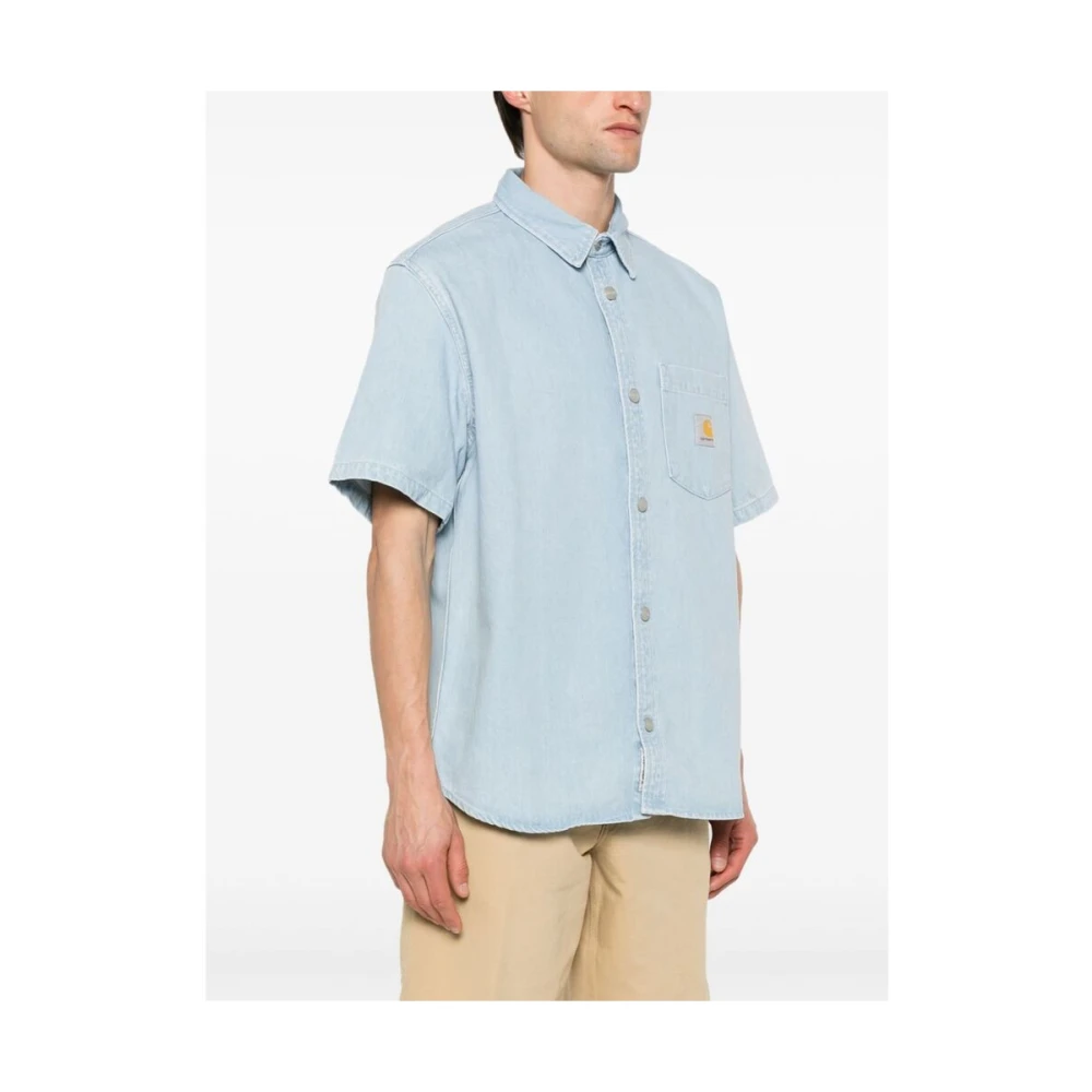 Carhartt WIP Short Sleeve Shirts Blue Heren