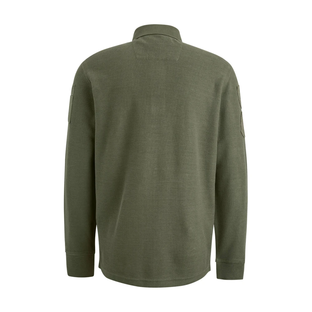PME Legend Cargo-stijl lange mouw polo Green Heren