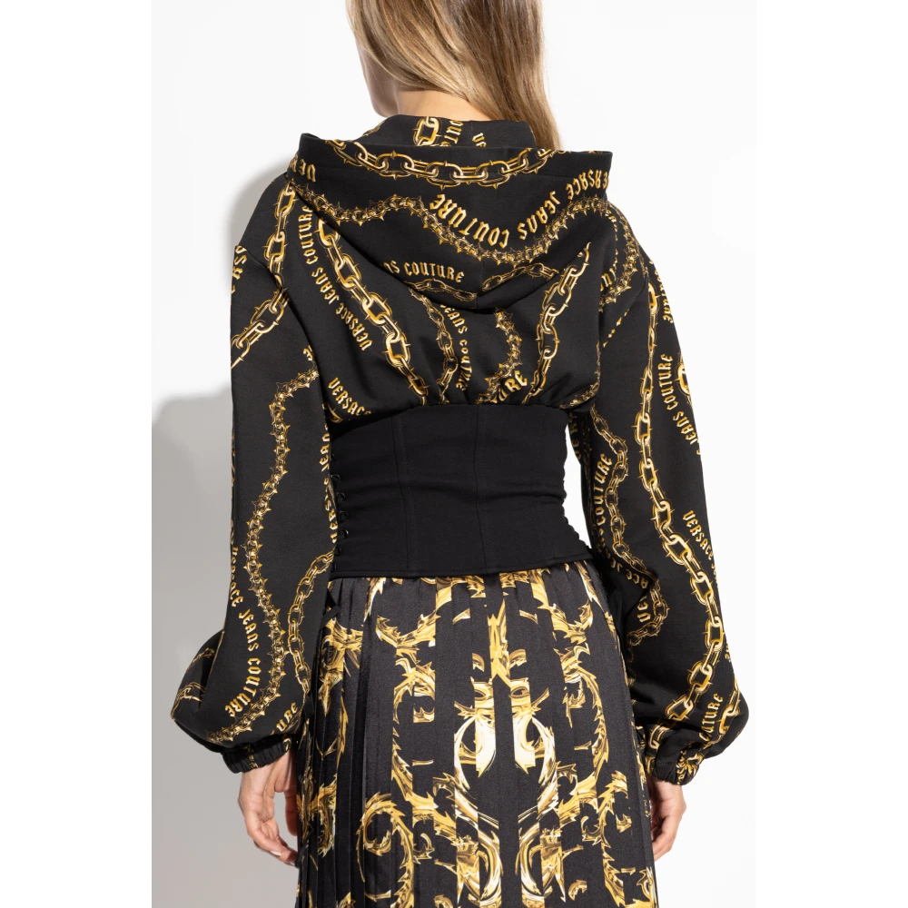 Versace Jeans Couture Gestreepte trui Black Dames
