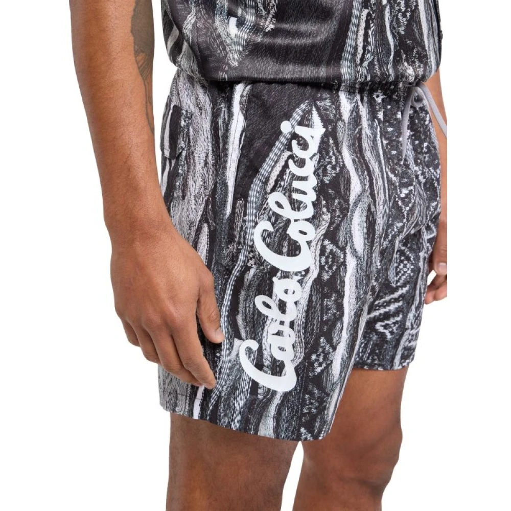 carlo colucci Heren Zwembroek met Logo Print Gray Heren