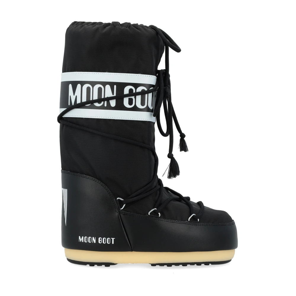 Moon Boot Svart Nylon Icon Boot Vattentät Black, Dam