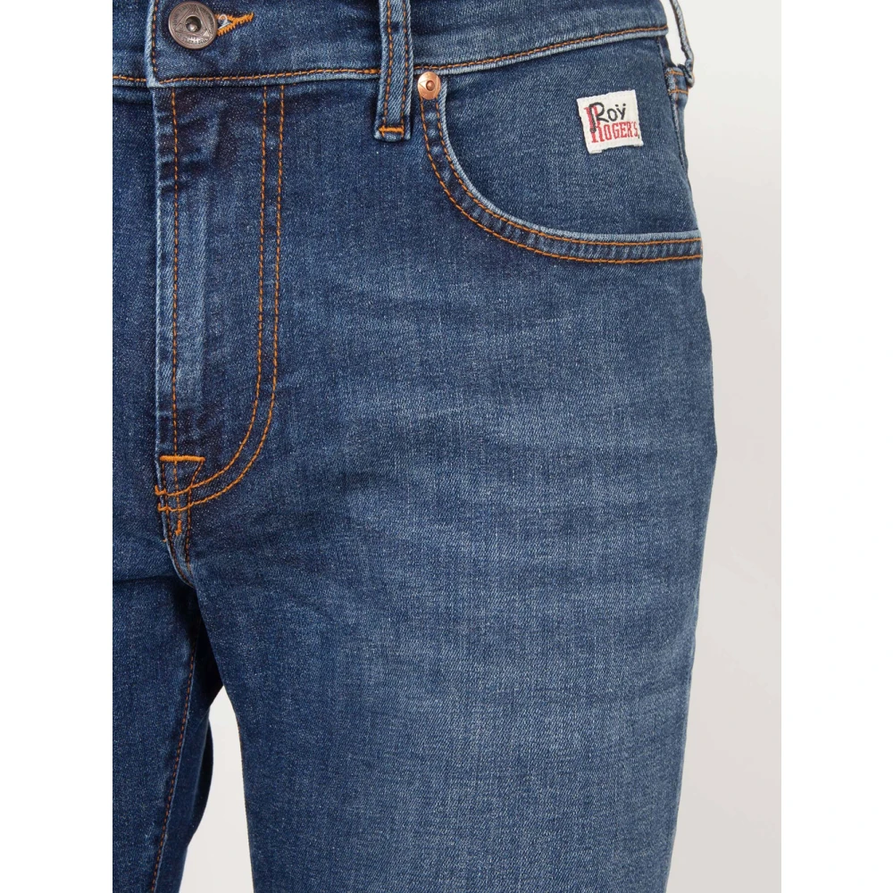 Roy Roger's Horizon Denim Jeans met Contraststiksels Blue Heren