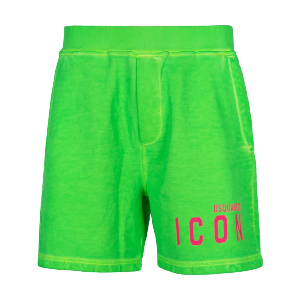 Dsquared2 Relax Fit Shorts met Logo Patch Green Heren