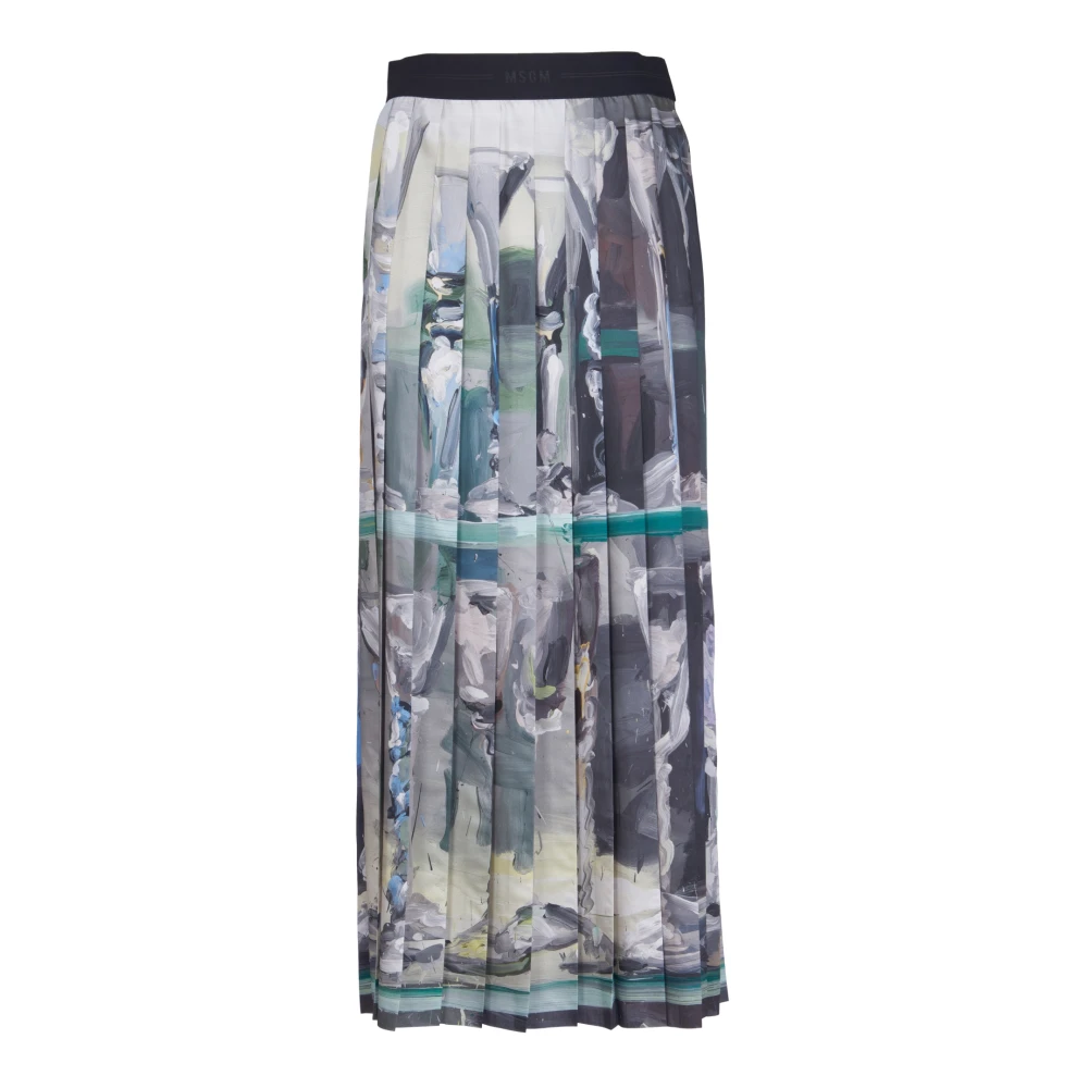Msgm Grijze Geplooide Rok Vrouwen Gray Dames