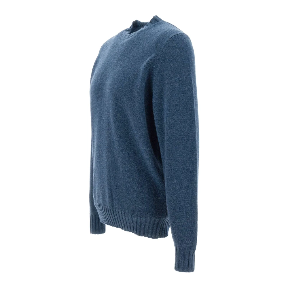 Filippo De Laurentiis Heren Wol Kasjmier Crew Neck Sweater Blue Heren