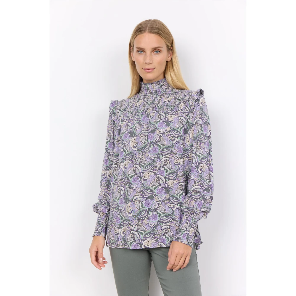 Soyaconcept Adine2 Paarse Blouse met Ruches Purple Dames