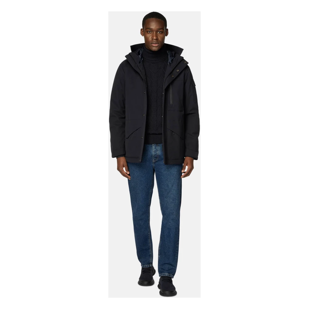 Boggi Milano Technical Fabric B Tech Parka Black Heren