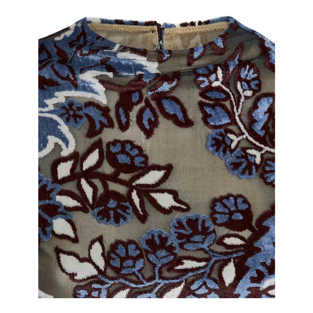 ETRO Clear Blue Bloemen Jacquard Topwear Multicolor Dames