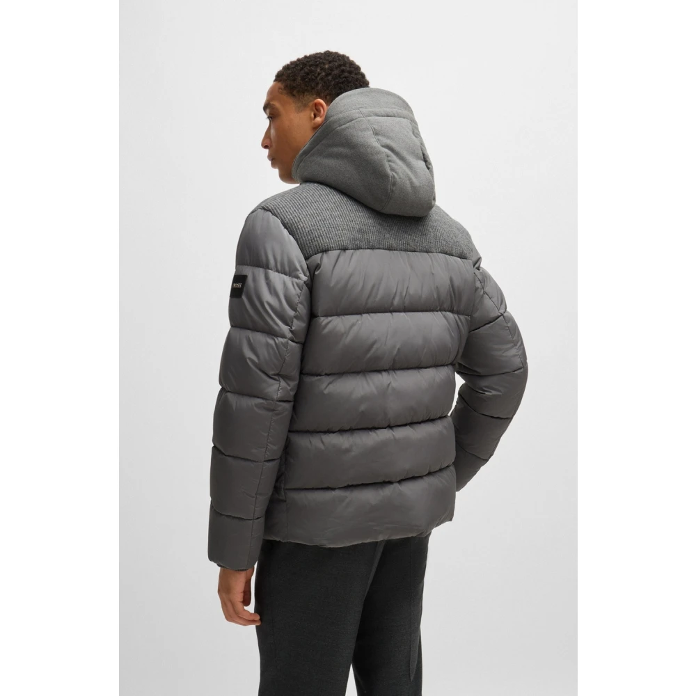 Hugo Boss Waterafstotende Regular-Fit Hoodie Jas Gray Heren