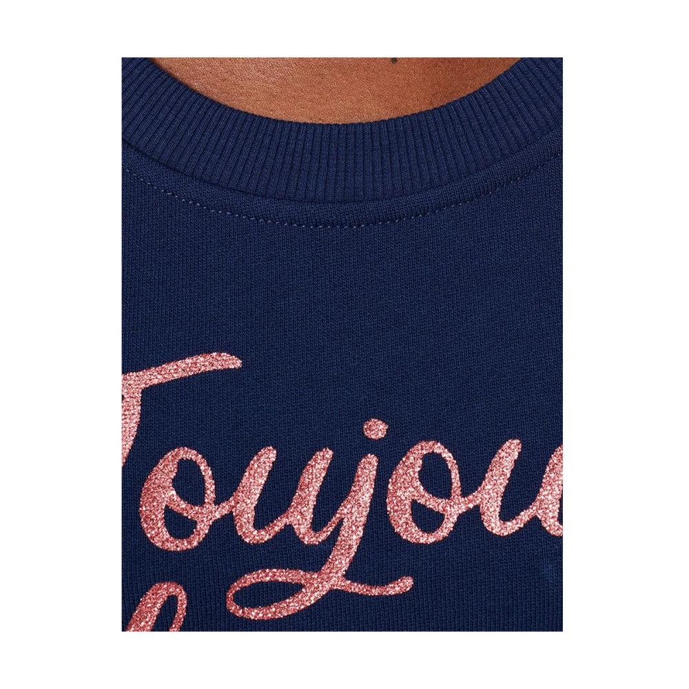 Love Moschino Blauw Katoenen Sweatshirt met Merkdesign Blue Dames