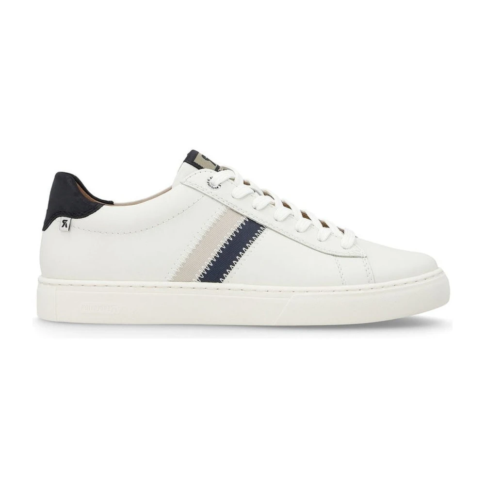 Rieker Men's White Sneakers, 10 Uk, Leather Trainers