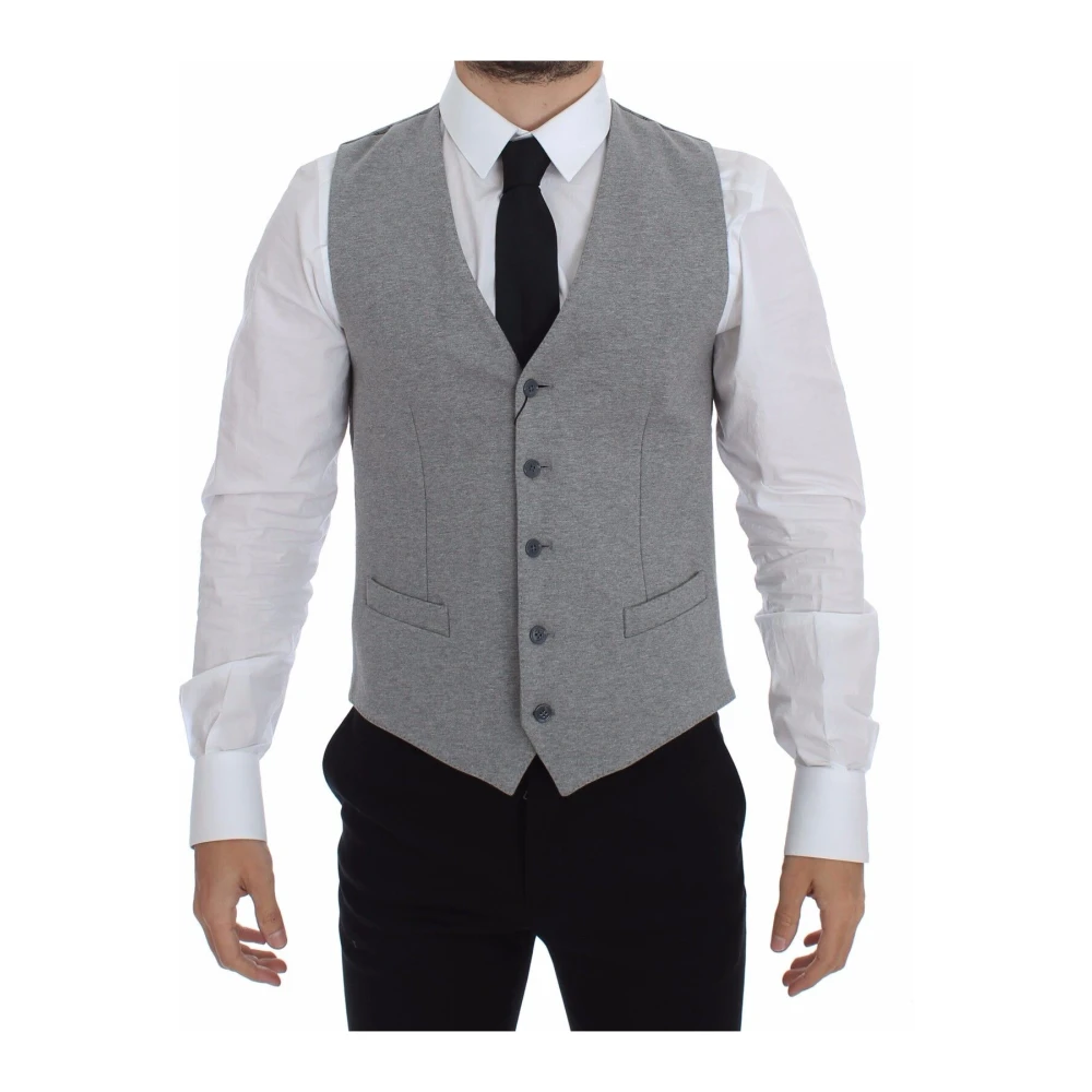 Dolce & Gabbana Men's Gray Waistcoats, Xs, Dress Vest