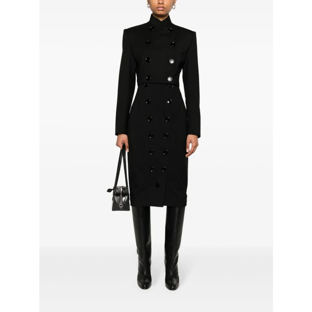 Alaïa Zwarte Stretch Wollen Pencil Rok Black Dames