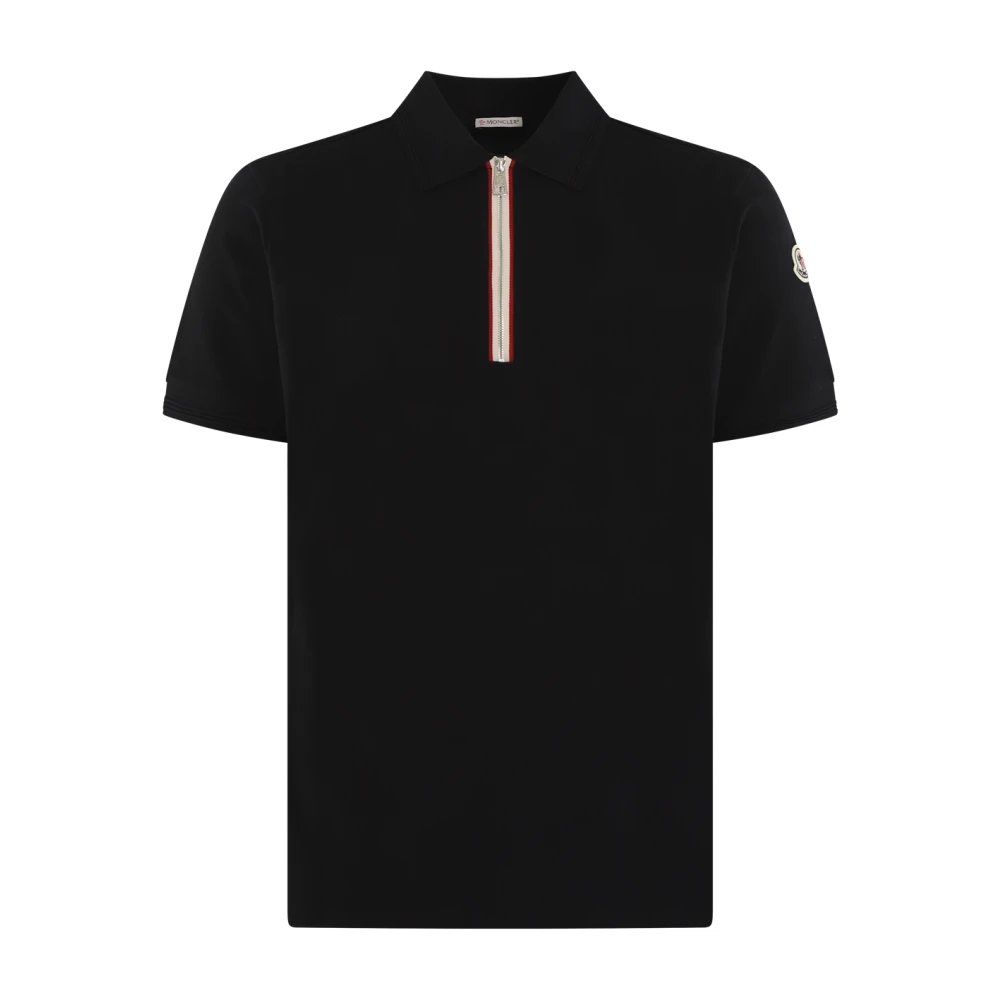 Moncler Blauw Poloshirt met Ritssluiting Blue Heren