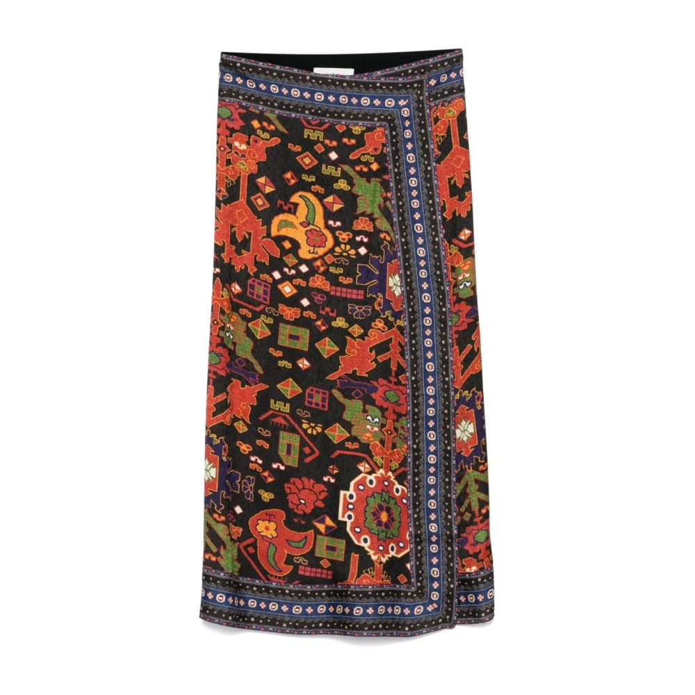 BA&SH Lange Multicolor Rok met Varper Design Multicolor Dames