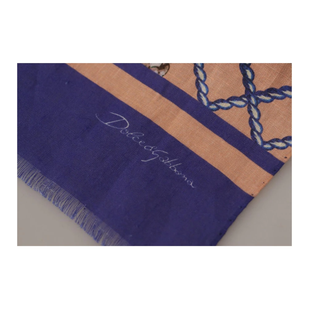 Dolce & Gabbana Zijden sjaal met bloemenpatroon Beige Multicolor Heren