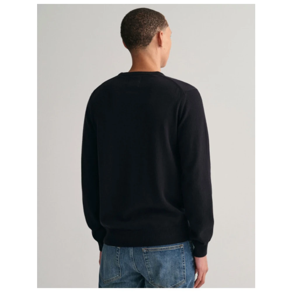 Gant Ultra Fijne Wol Ronde Hals Trui Black Heren