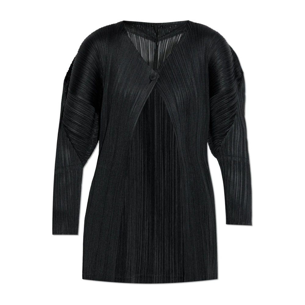 Issey Miyake Geplooide Cardigan Black Dames