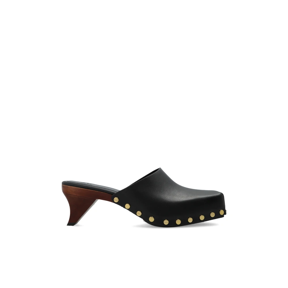 Ganni Donna Nero - Mules Con Tacco Borchiato - Shoes - 41 Eu