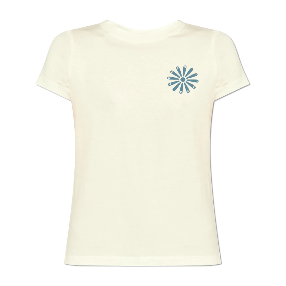 Kenzo Bedrukt T-shirt White Dames