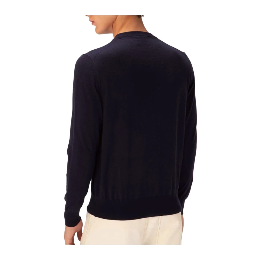 Bally Geborduurde Logo Pullover Sweater Blue Heren