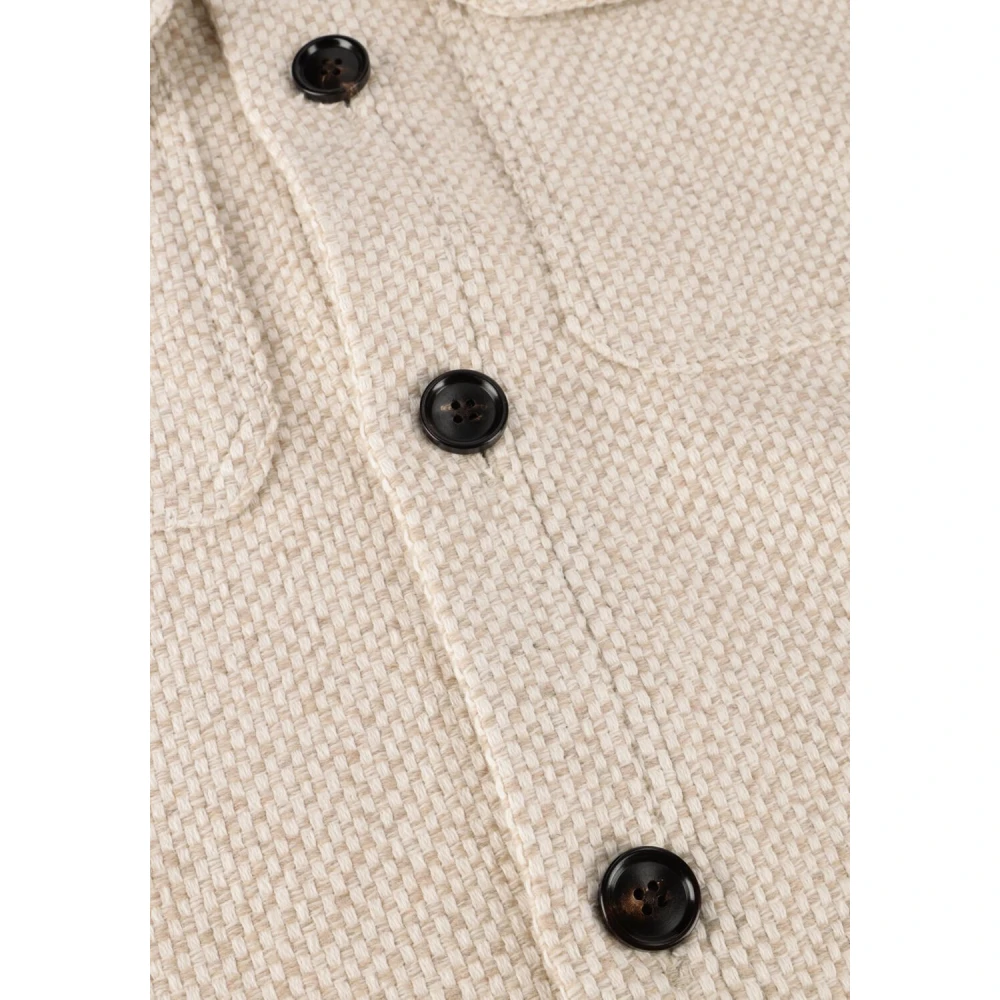 Profuomo Heren Overshirt Textuur Zand Beige Heren
