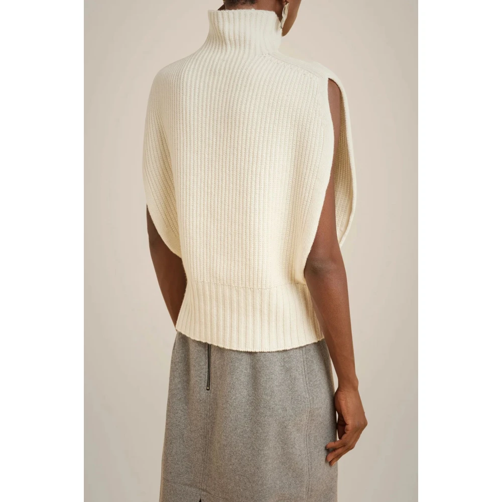 Liviana Conti Kasjmier Hoge Hals Ribtrui Sweater Gray Dames
