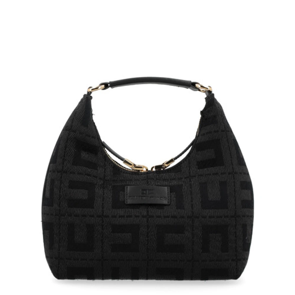 Elisabetta Franchi Zwarte Tas EF Model Bs89A47E2-110 Black Dames