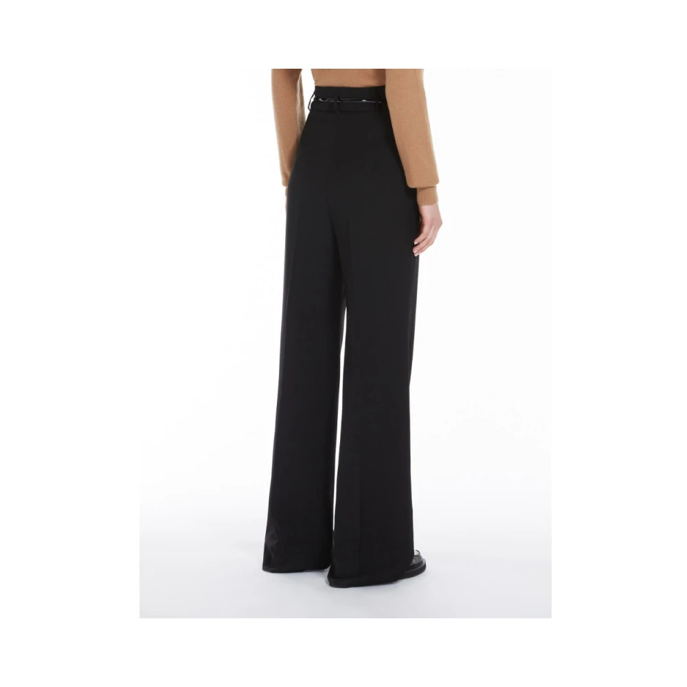 Max Mara Hoge taille wollen broek Black Dames