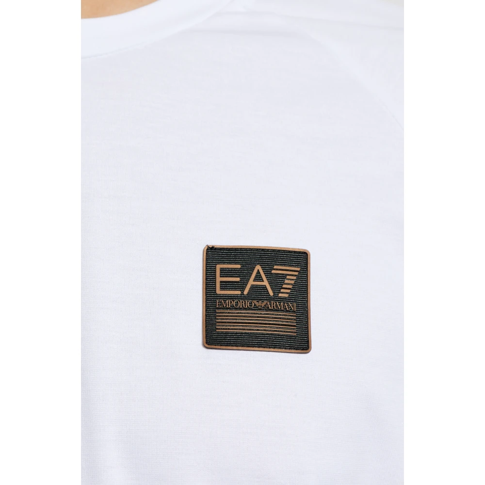 Emporio Armani EA7 T-shirt met logopatch White Heren