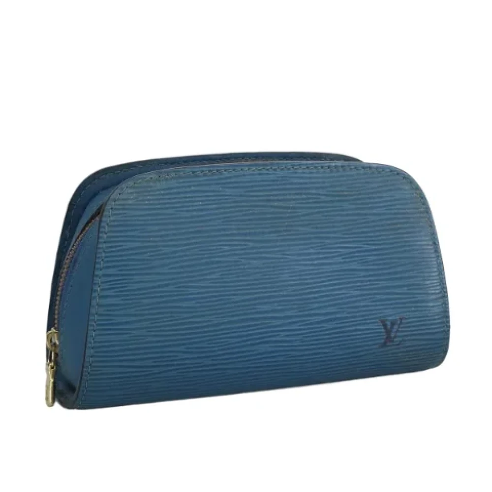 Louis Vuitton Vintage Pre-owned Leather pouches Blue Dames