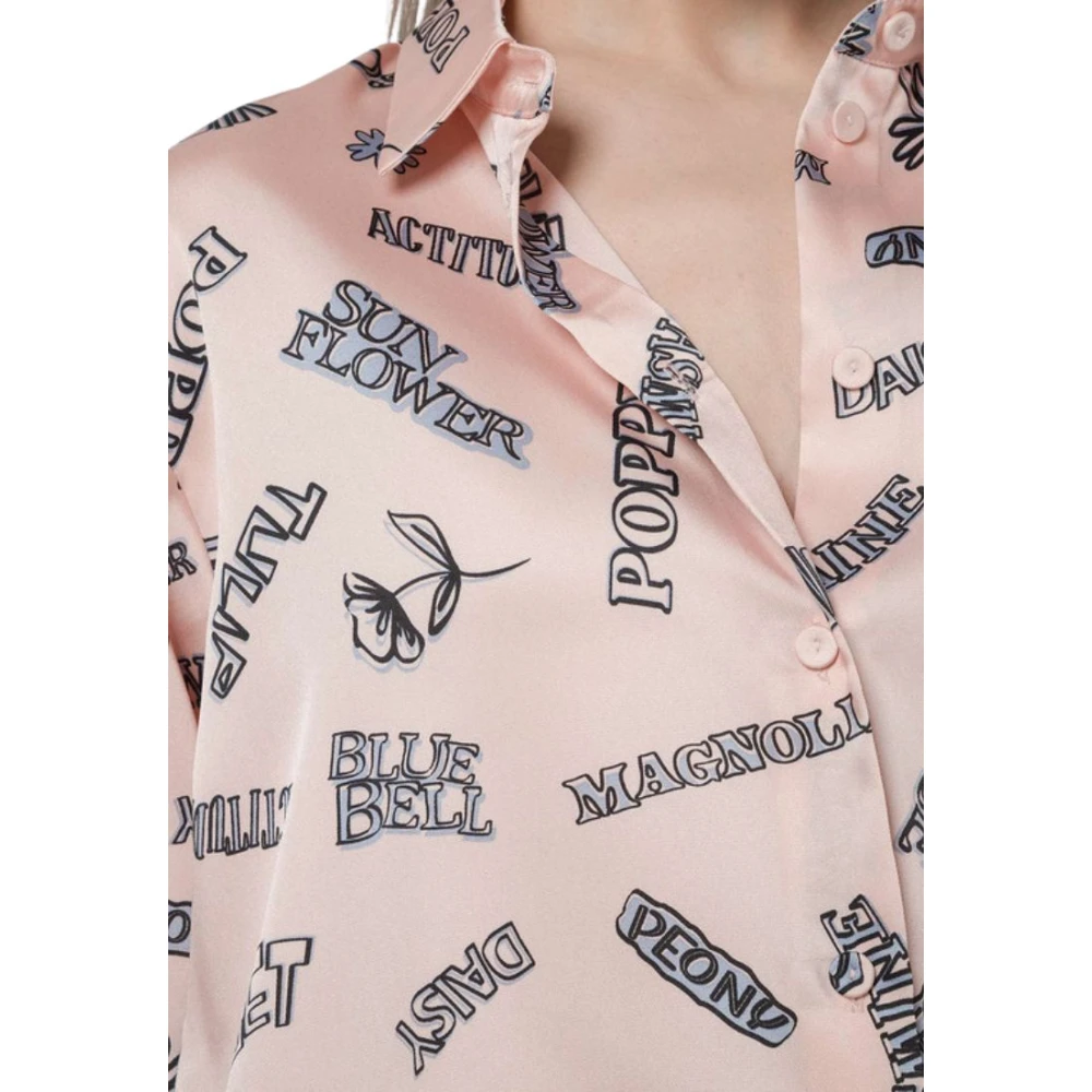 Twinset Gedrukt Shirt met Metalen Logo Pink Dames