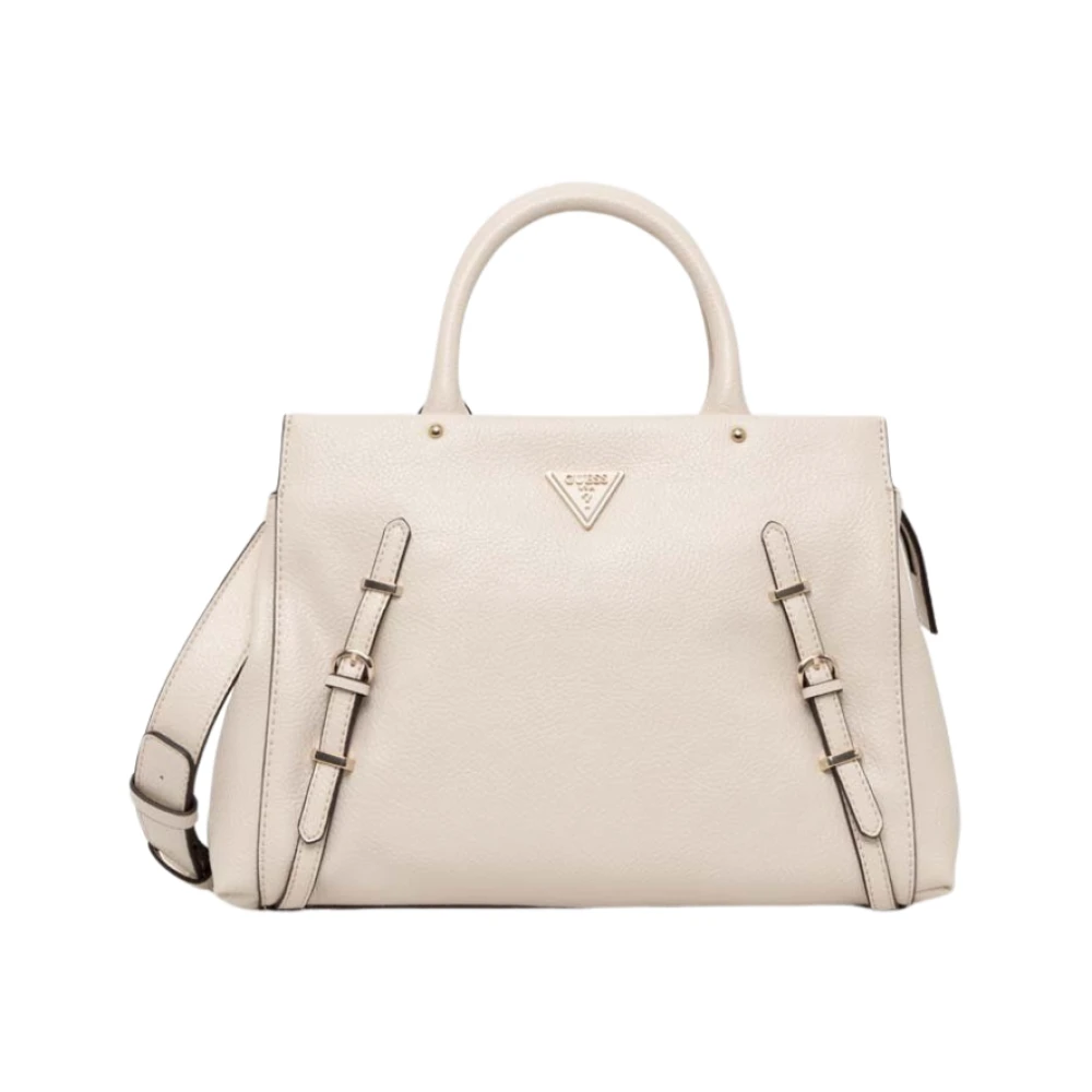 Guess Stijlvolle Cream Schoudertas met Logo Details Beige Dames