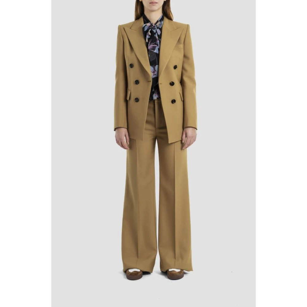 Chloé Dubbelrijige wollen blazer jas Green Dames