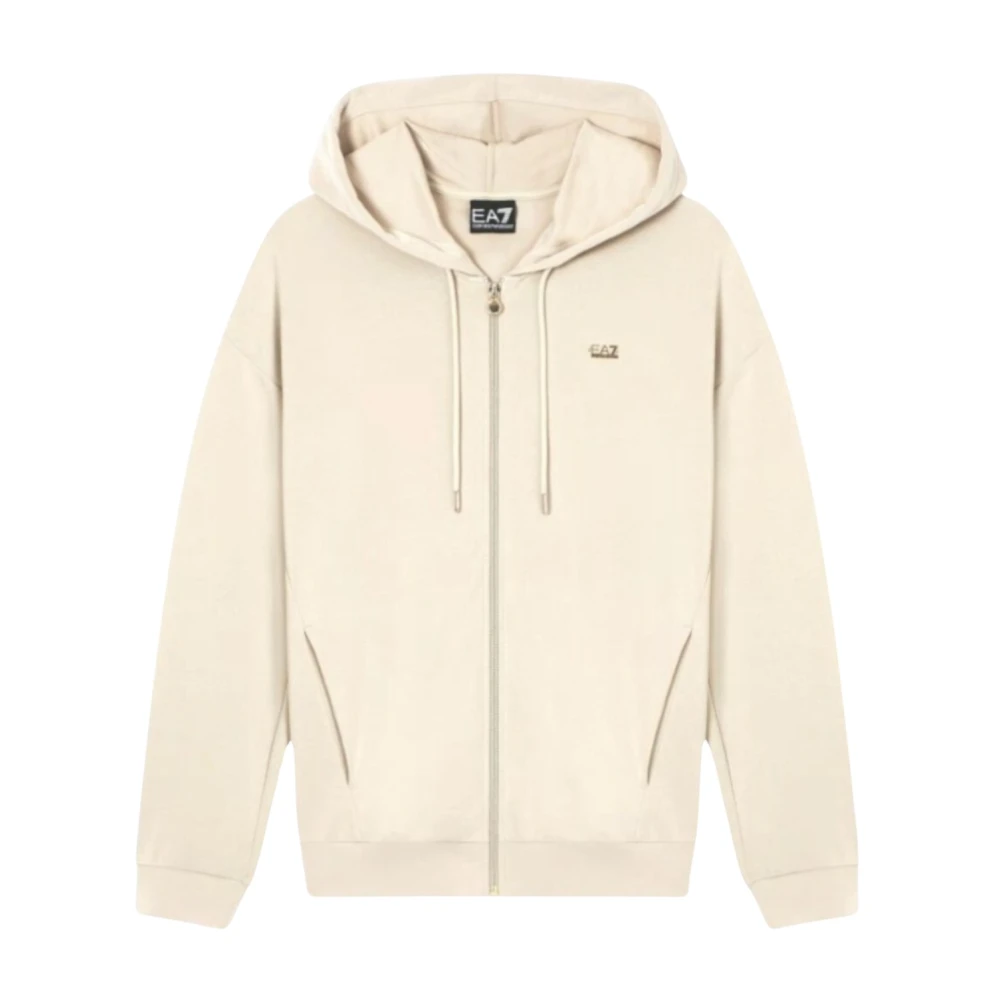Emporio Armani Ea7 Donna Beige Felpe, L, New,