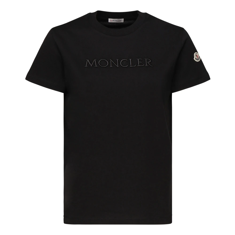 Moncler Zwarte Katoenen T-shirts en Polos Black Dames
