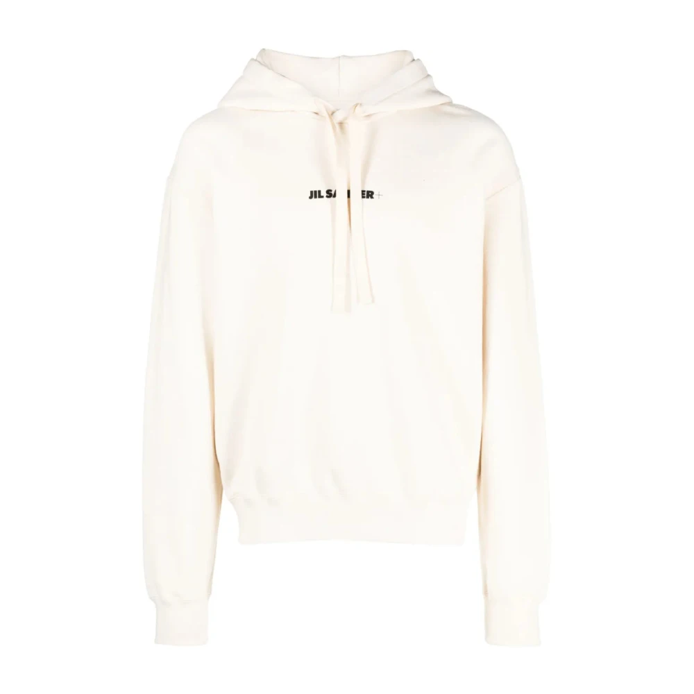 Jil Sander Men's Beige Logo-Print Cotton Hoodie - Hoodies - M - Sweatshirts & Hoodies