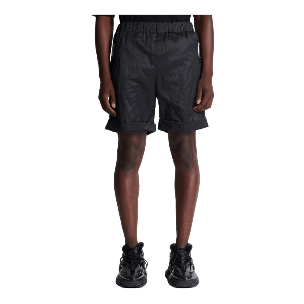 Balmain Nylon Shorts Black Heren
