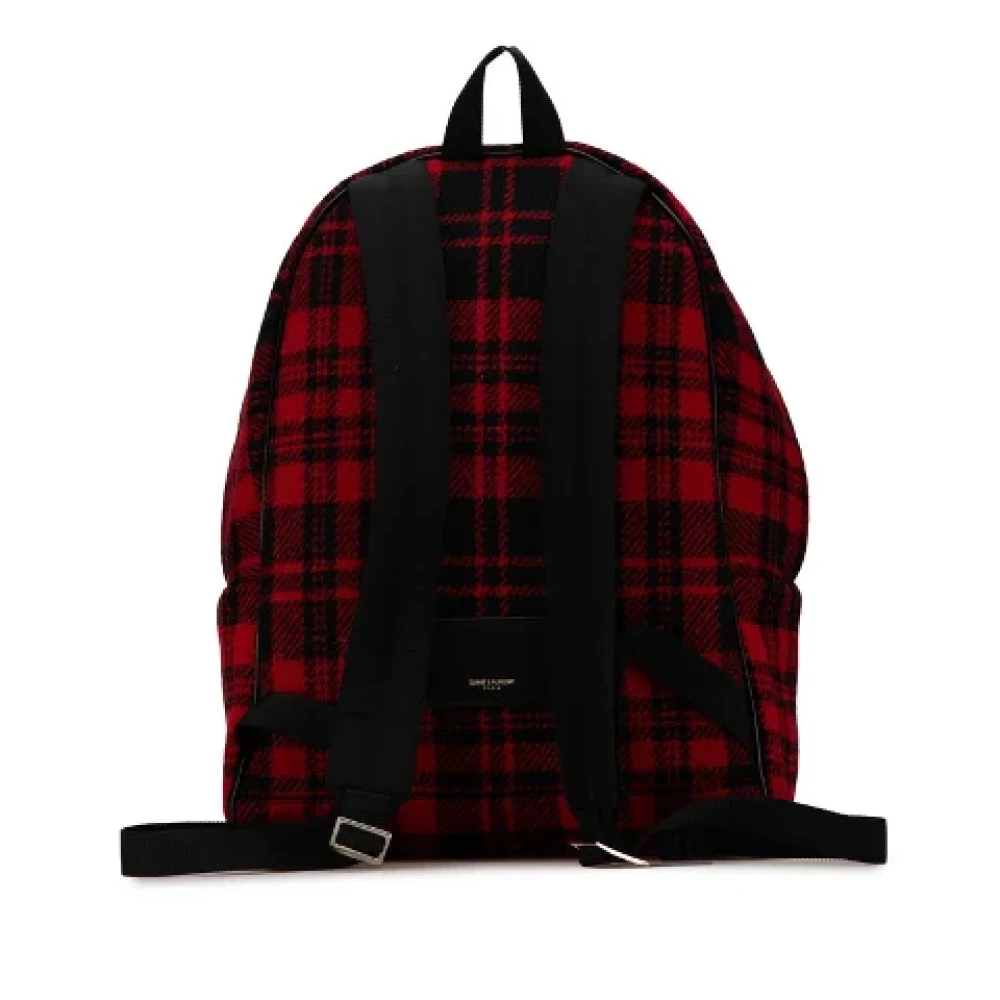Yves Saint Laurent Vintage Pre-owned Canvas backpacks Red Heren