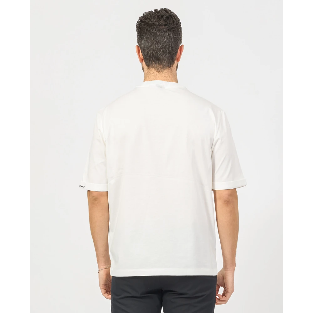 Armani Exchange Witte T-shirt met opgerolde mouw White Heren
