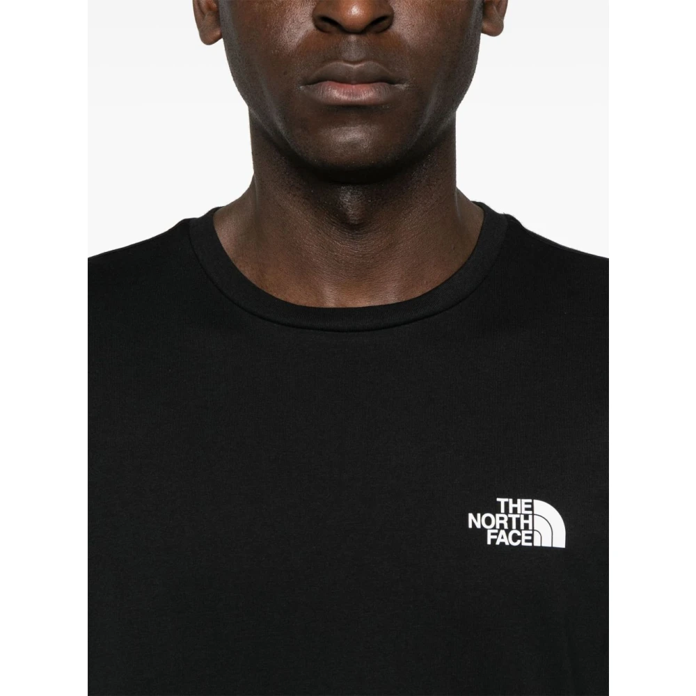The North Face Zwart Logo Print Crew Neck T-shirt Black Heren
