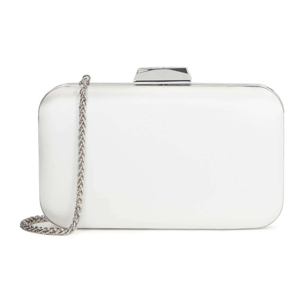 Kazar Elegante bruiloft clutch tas met zilveren elementen White Dames