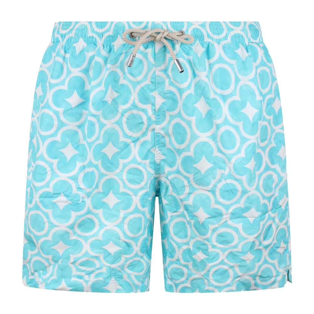 MC2 Saint Barth Geometrische Majolic Zwemshorts Blue Heren