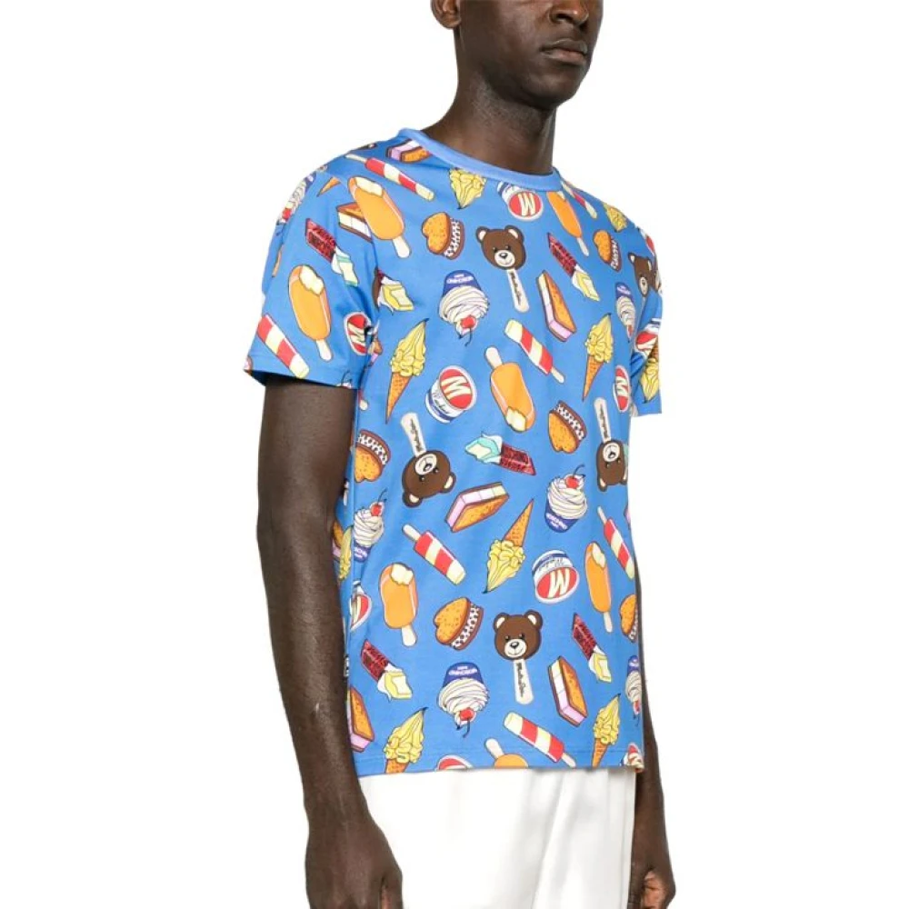 Moschino Blauw IJs Graphic T-shirt Multicolor Heren