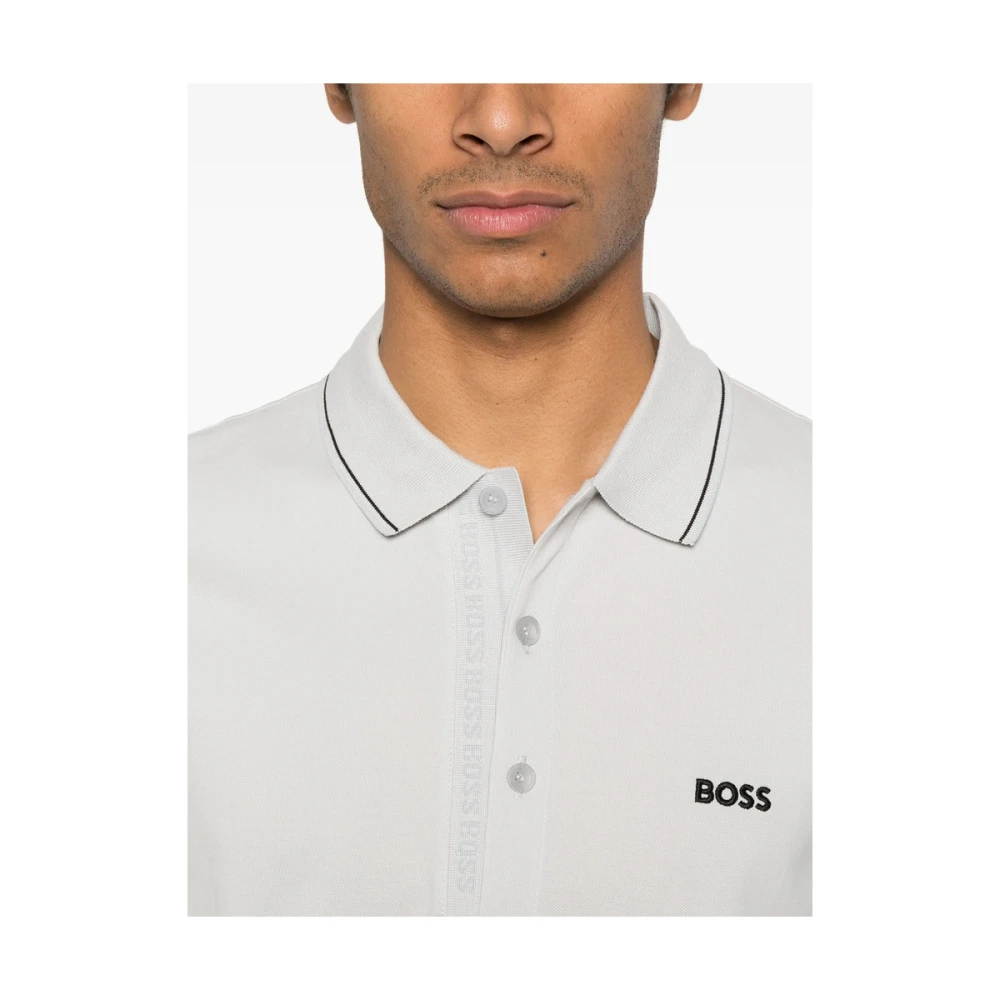 Hugo Boss Grijze Sweater met Korte Mouwen Gray Heren