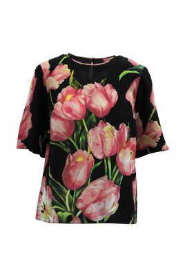 pull-en-soie-a-manches-courtes-et-imprime-floral